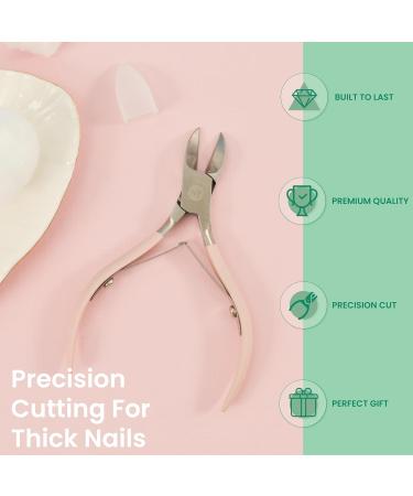 Malva Belle Ingrown Toe Nail Clippers for Thick Nails - Double Spring Tool with Safety Tip Cover - Comfort Grip Handles - Pink - Buy Online on SooperMarket.com