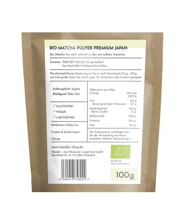 Buy Mandoi Bio Matcha Powder 100g - Premium Organic Green Tea for Matcha Lattes - Sustainably Sourced from Japan - Buy Online on SooperMarket.com