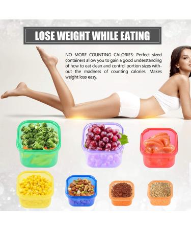 FIXBODY 7PCS Portion Control Containers - Color-Coded Labeled 21 Day Lose Weight System | Includes Use Guide, 21 Day Tracker, and Recipe Ebook - Buy Online on SooperMarket.com