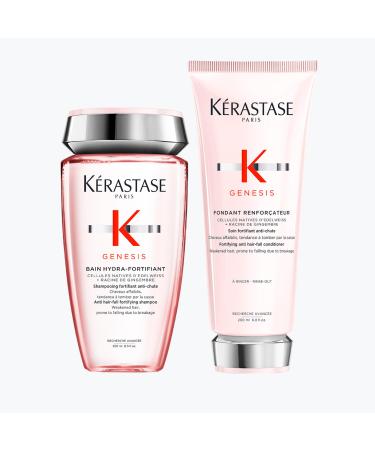 K rastase Genesis Shampoo and Conditioner Set For Thin Weak Hair Routine to Support Healthy Hair Thickening Fortifying Bain Hydra Fortifiant 250 ML and Fondant Renfor ateur 200 ML