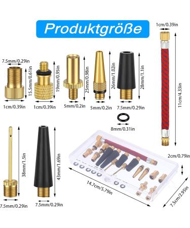 26-Piece Bicycle Valve Adapter Set - Autoventile & French Valve with Sealing Rings for All Bicycle Pumps - Auidy_6TXD - Buy Online on SooperMarket.com