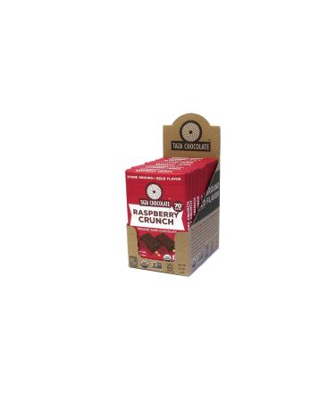 Taza Chocolate Organic Amaze Bar 70% Stone Ground, Raspberry Crunch, 2.5 Ounce (10 Count), Vegan Raspberry Cacao Nib Crunch 10 Count (Pack of 1)