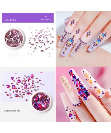 JERCLITY 8 Boxes Nail Rhinestones for Nails - Multi-Colored Gems for DIY Crafts & Jewelry - Buy Online on SooperMarket.com