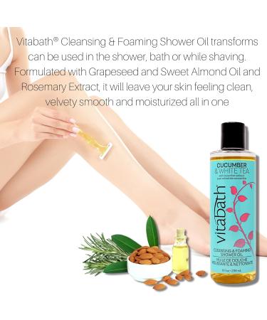 Vitabath Cucumber & White Tea Shower Oil - Nourishing Body Wash for Dry Skin - 8 fl oz - Refreshing Hydration for Women & Men - International Shipping Available - Buy Online on SooperMarket.com