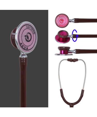 Buy Lightweight Acoustic Stethoscope for Doctors & Medical Students - Adult Size Flexible Tube Soft Ear Knobs - Micro Al in Chocolate - Buy Online on SooperMarket.com