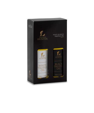 TruffleHunter - Black & White Truffle Oil Set - Extra Virgin Olive Oil for Cooking & Seasoning - 3.38 Oz X2