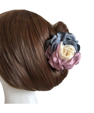 Sweet Rose Flower Hair Claws Set - 2PCS Pink & Pink Blue | Women's Hair Accessories - Buy Online on SooperMarket.com