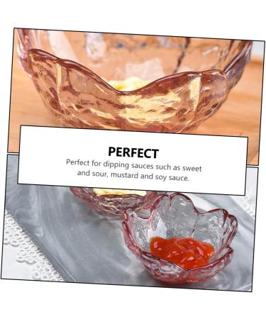 ABOOFAN 6 Pcs Cherry Blossom Dish Mini Condiment Pot Sushi Condiment Plate Ice Cream Bowl Cake Fruit Plate Mini Plates Flavor Seasoning Plate Dessert Small Glass Food Pink Sauce - Buy Online on SooperMarket.com