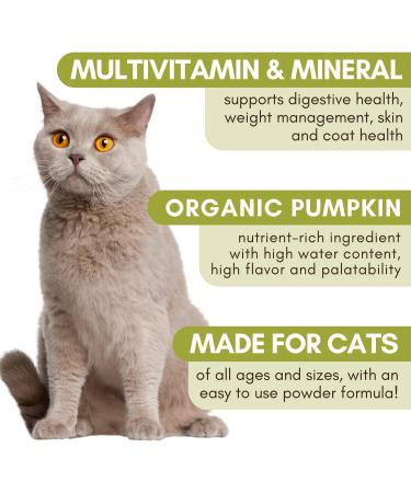 Wholistic Pet Organics Feline Complete - Organic Cat Multivitamins Powder for Immune Support & Antioxidants | Pumpkin Flavor - 4 oz - Buy Online on SooperMarket.com