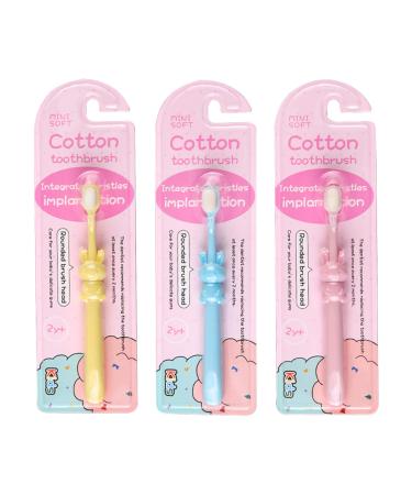 Children's Super Soft Toothbrush - 3 PCs Toothbrush for 2-10 Years Old Baby Child Kid Rabbit
