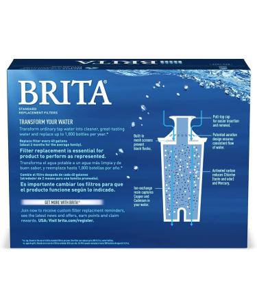 Brita Standard Water Filter Replacement - 3 Count, BPA Free for Pitchers & Dispensers - Buy Online on SooperMarket.com