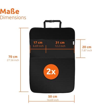 ECENCE 2x Kids Backrest Protection & Organizer Mat 50x70cm - Waterproof Car Bag with Storage System & Mesh Pocket | Model 1 2.0 - Buy Online on SooperMarket.com