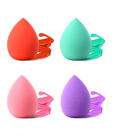 LYFONDYI Multi-colored Teardrop Beauty Makeup Sponge Set - 4 Pack of Makeup Blenders for Foundation, Powder, and Liquid - Face Blending Kit - Buy Online on SooperMarket.com