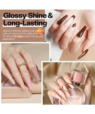 Modelones 6 Colors Dip Powder Nail Kit Starter 12Pcs Fall Winter Nude Brown Neutral Skin Tone - Acrylic Dipping Powder System with Base & Top Coat, Activator - French Nail Art, DIY Manicure Kit - Buy Online on SooperMarket.com