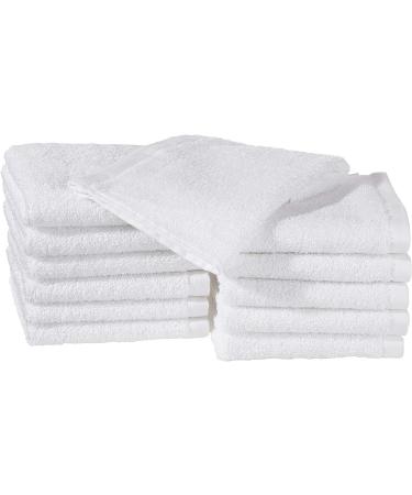 Amazon Basics Cotton Washcloths 30L x 30W cm 12-Pack White 12-Pack White