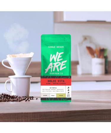 Coffee Ground for Cafetiere 227g Bag Dolce Vita Blend Ground Coffee Chocolate Nuts & Fruits Notes 100% Arabica & Robusta Dark Roast Fresh Coffee Single Origin (We Are Coffee Co) Ground Cafetiere 227 g (Pack of 1) - Buy Online on SooperMarket.com