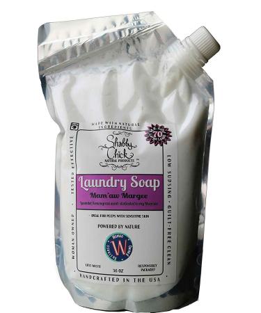 Natural Laundry Soap - Shabby Chick Natural Products - 100% Natural Laundry Detergent Alternative Made with Essential Oils (Lavender Lemongrass 36 oz)