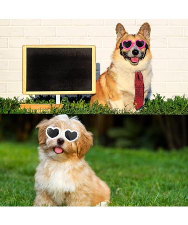 2 Pcs Small Dog Sunglasses UV Protection Heart Goggles for Dogs - Pink/White - Buy Online on SooperMarket.com