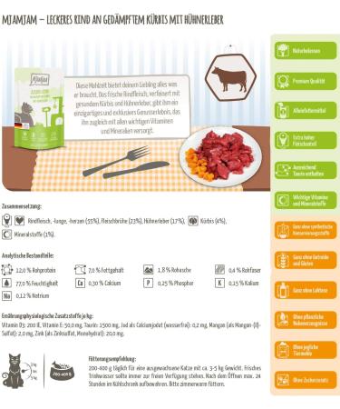 Mjamjam Premium Grain-Free Wet Cat Food Bundle Mix Pack 1 (Chicken Beef Veal Turkey) - 12 x 125g Extra Meat for Healthy Cats - Buy Online on SooperMarket.com