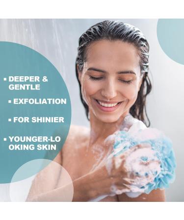 Sunnyray 5 Count Shower Loofah on a Stick - Exfoliating Nylon Mesh Luffa Bath Sponges for Deep Cleansing - Long Handle Back Scrubber for Men and Women (Multicolor) - Buy Online on SooperMarket.com