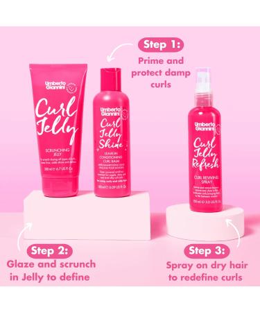 Umberto Giannini Curl Jelly Styling Trio Set - Curl Scrunching, Refresh & Shine - Leave-In Conditioner - Buy Online on SooperMarket.com