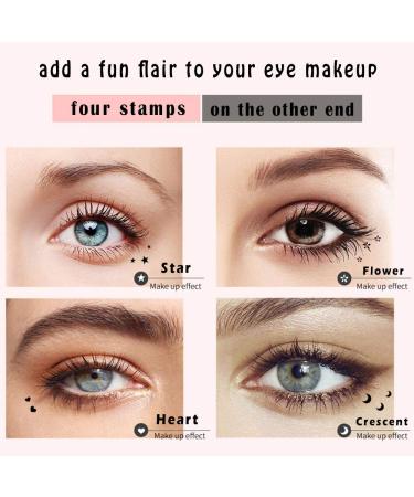 Wonder X Black Liquid Eyeliner & Stamp Set - 2-in-1 Dual Ended Pen for Winged Eyeliner and Stamps - 4 PCs - Buy Online on SooperMarket.com
