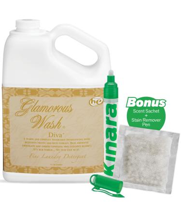 Tyler DIVA Glamorous Wash HE Liquid Laundry Detergent - Liquid Laundry Soap Liquid Detergent Bundle with Stain Remover Pen Fresh Scented Sachet - Gentle Washing Detergent Laundry Supplies 1 Gallon