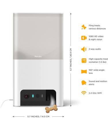 Petcube Bites 2 Lite: Interactive WiFi Pet Camera with Treat Dispenser | 1080p HD Video, Night Vision, Two-Way Audio | Cat & Dog Monitor - Buy Online on SooperMarket.com