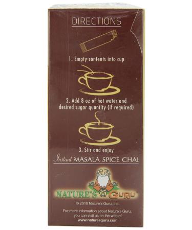 Nature's Guru Instant Masala Spice Chai Tea Drink Mix 10 Count Single Serve Packets - Unsweetened On-the-Go Drink, 5.64 oz (Pack of 1) - Buy Online on SooperMarket.com