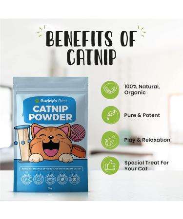 BUDDY'S BEST Catnip | 100% Natural Organic & Air Dried | Strong & Pungent Aroma Encourages Exercise & Play | 35g - Buy Online on SooperMarket.com