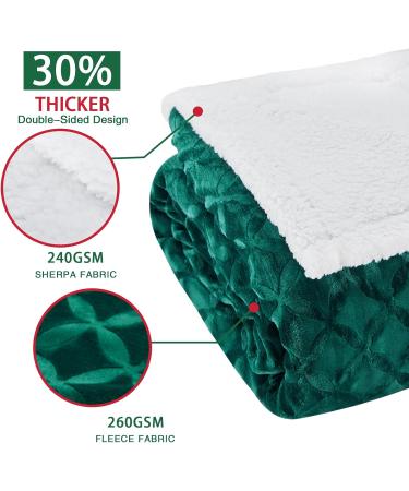 Inhand Sherpa Throw Blanket Twin Size 65x90 - Forest Green Cozy Reversible Fleece Blanket for Couch, Sofa, Bed - Soft and Warm Sherpa Fleece Throw - Plush Lap Blanket - Buy Online on SooperMarket.com