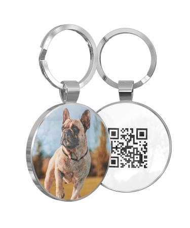 DISONTAG QR code Dog brand ID personalized social online page-free online pet profile modifiable control of the privacy nois app required (round) cus3