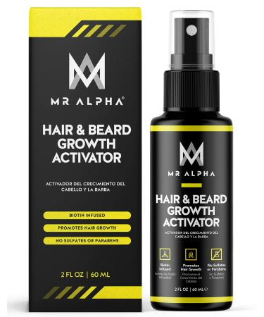 MR ALPHA Hair Growth & Beard Growth Booster - Biotin Hair Growth Serum - Hair Oil for Dry Damaged Hair and Growth - Mens Hair Growth Products - Hair Growth Oil for Women - Hair Serum for Hair Growth - Hair Growth Serum f...