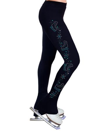 NY2 SPORTSWEAR Figure Skating Practice Pants with Spangles S108 - Adult Sizes X-Small