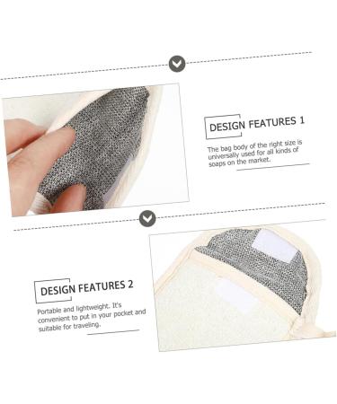 CANIGHT 2pcs Black Linen Soap Bag Cleaning Scrubber Soap Exfoliating Pouch Soap Scrubber Pouch Bubble Flax - Buy Online on SooperMarket.com