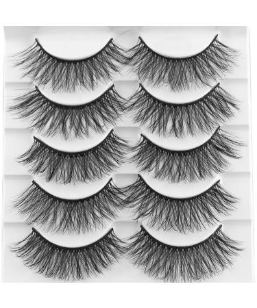 Outopen 3D Mink Lashes Natural Wispy False Eyelashes 15mm Fluffy Long Eye Makeup Tools 5 Pairs Pack | A01-Q1 (13-15MM) - Buy Online on SooperMarket.com