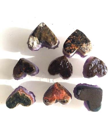 Natural Heart Shape Amethyst Quartz Crystal Cluster Geode Gemstone Specimen Collections Home Decor Valentine's Day Gift 2-3cm Rocks (Size : 3-4cm) - Buy Online on SooperMarket.com
