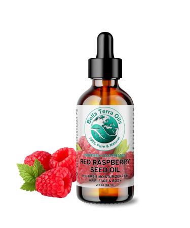 Bella Terra Oils - Red Raspberry Seed Oil 2 oz - Bursting with Omega Fatty Acids & Vitamin E Luxurious Oil for Daily Skin Nourishment Cold-Pressed Excellence