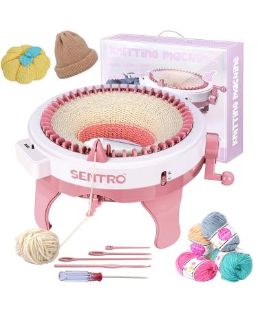 Knitting Machine 48 Needles Smart Knitting Loom Machine with Row Counter Knitting Rotating Double Knit Loom Machine Kit for Adults/Kids DIY Knit Scarf Hat Sock(Brown) 48 brown