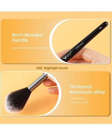 BEILI Tapered Highlighter Brush - Vegan Makeup Tool for Cheekbones Contouring and Blending | Ideal for Cream Powder and Mineral Cosmetics | International Shipping Available - Buy Online on SooperMarket.com