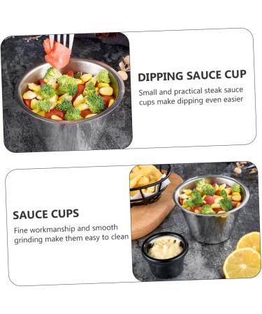 MAGICLULU 4pcs Stainless Steel Sauce Cup Salad Dressing Cruet Reusable Sauce Cups Stainless Steel Container Small Condiment Cups Stainless Steel Sauce Jug Sauce Bowl Pot Tomato Measuring Cup - Buy Online on SooperMarket.com