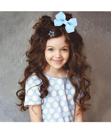 SKHAOVS 33 Pieces Sky Blue Girls School Hair Accessories Kit Girls Hair Accessories Set Ribbon Style Bow Bobbles Headband Large Cheer Bow Hair Accessories Girl Teen Toddler Birthday Gift (Sky Blue) - Buy Online on SooperMarket.com