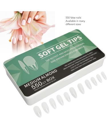 Half Frosted Fake Nail 550 False Nails Carve Free Grinding Long Fake Nails Ultra Thin Lightweight for Nail Salon (Almond) - Buy Online on SooperMarket.com