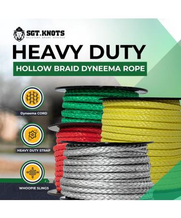 SGT KNOTS 1/4 x 25ft Orange Hollow Braid Dyneema Rope - Ideal for Arborists, Boating, Camping, Crafting, Lifting Slings, Indoor & Outdoor Use - Buy Online on SooperMarket.com