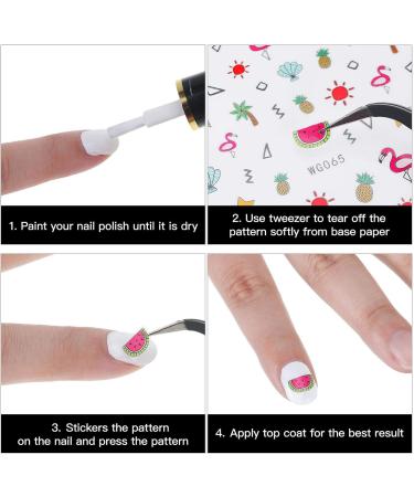 2800-Piece Mixed Summer Holiday Nail Art Stickers | 3D Flamingo, Cactus, Fruits, Leaves | Self-Adhesive Nail Decals with Tweezers - Buy Online on SooperMarket.com