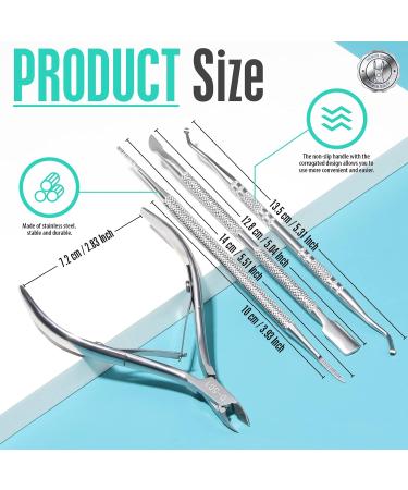 FANDAMEI 4 PCS Nail Care Kit - Stainless Steel Cuticle Nippers and Toenail Tools Set for Professional Manicure and Pedicure - Buy Online on SooperMarket.com