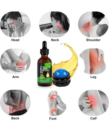 Jamaican Black Castor Oil 60ml | Organic Body Massage Oil for Relaxation & Fuller-Looking Skin | Cold-Pressed Castor Oil Roller Ball - Buy Online on SooperMarket.com