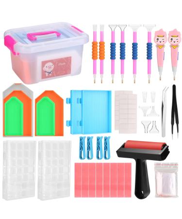 Diamond Painting Tools  Fixm 117 Pcs 5D Diamond Painting Accessories Kits Diamond Cross Stitch Tool Sets with 28 Slots Diamond Embroidery Box for DIY Art Crafts