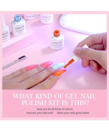 Saviland 76 PCS Gel Nail Polish Kit with 180W UV Light - 30 Colors Spring Summer Gel Polish Set for DIY Manicure with LED Lamp - Buy Online on SooperMarket.com