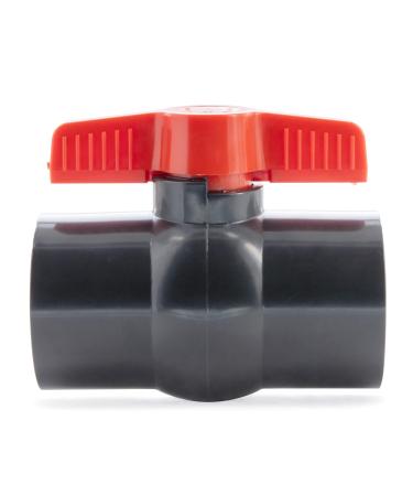 VIALIA PVC ball tap with double union buffe 50mm shut-off tap on both sides with adhesive muffles for gluing and screwing with PVC pipes for pool and pond construction aquaristics 50 mm